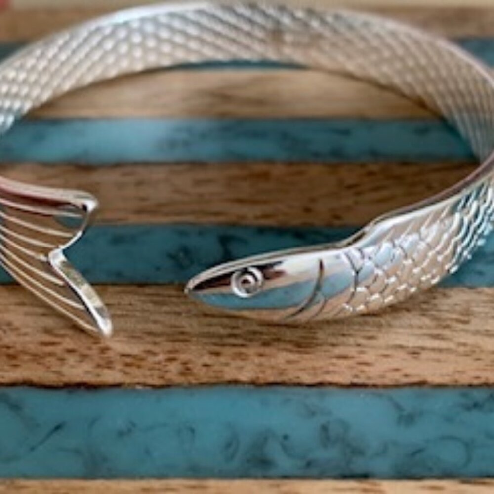 Sterling Silver Snake Cuff Bracelet - Silver